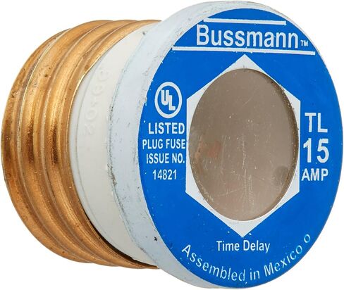 Bussmann BP/TL-15 15 Amp Time Delay, Loaded Link Edison Base Plug Fuse, 125V UL Listed Carded, 3-Pack in Saudi Arabia