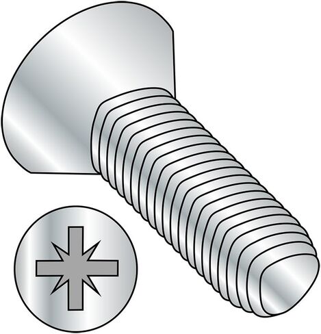 أجزاء صغيرة M624D7500M برغي لف خيط فولاذي للمعادن، مطلي بالزنك، رأس مسطح 90 درجة، محرك بوزي، متري، مقاس خيط M6-1.0، طول 24 مم (عبوة من 100) in Kuwait