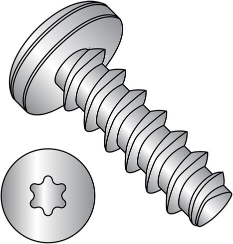 Small Parts 0410LTP188 18-8 Stainless Steel Thread Rolling Screw for Plastic, Passivated Finish, Pan Head, Star Drive, #4-20 Thread Size, 5/8" Length (Pack of 50) in Saudi Arabia