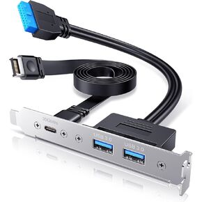 محول اللوحة الخلفية ineo USB 3.2 Gen 2x2 Type-C مع دعامة PCIe، ومنافذ USB-C بسرعة 20 جيجابت في الثانية ومنفذ USB A 3.0 مزدوج، وكابل تمديد رأس اللوحة الأم مع موصلات من النوع E و20 دبوسًا و19 دبوسًا in Kuwait