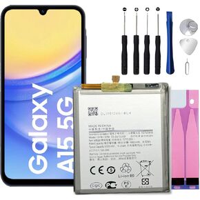 بطارية بديلة لجهاز Galaxy A15/A15، بطارية 5000 مللي أمبير في الساعة لجهاز EB-BA156ABY SM-A155 SM-A156 مع طقم إصلاح الأدوات in Kuwait