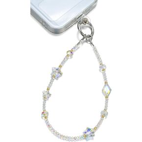 Crystal Star Phone Charm Wrist Strap, Glass Beaded Lanyard Wristlet, Hands-Free Bracelet Strap for iPhone & More Cases in Saudi Arabia