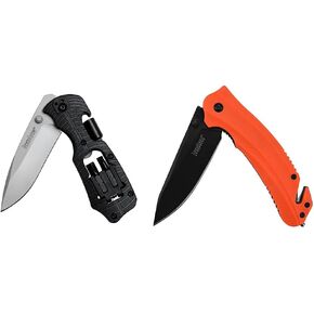 سكين جيب Kershaw Select Fire متعدد الوظائف، مجموعة لقم وسائق مكونة من 4 قطع، شفرة فولاذية 3.4 بوصة 8Cr13MoV، غسالة يدوية قابلة للطي EDC in Kuwait
