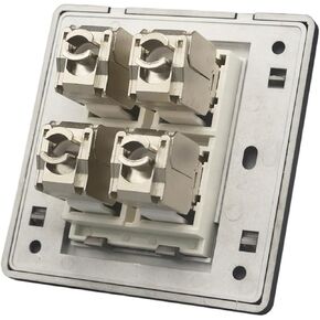 4 مجموعات CAT7 CAT.6A RJ45 LAN إيثرنت لوحة الحائط مع 8P8C محمية CAT6A 7 مقابس كيستون (CAT6A) in Kuwait