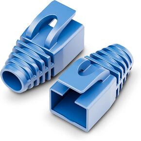 50 حزمة Cat6A/Cat7 إيثرنت RJ45 أحذية تخفيف الضغط غطاء موصل غطاء (7.5 مم OD) (أزرق) in Kuwait