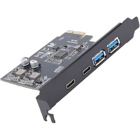 بطاقة توسيع PCIe إلى USB 3.2 Gen1، محول 4 منافذ بسرعة 5 جيجابت في الثانية، التوصيل والتشغيل لأجهزة الكمبيوتر المكتبية، 11/10/8/7، ورقاقة، نقل بيانات عالي السرعة in Kuwait