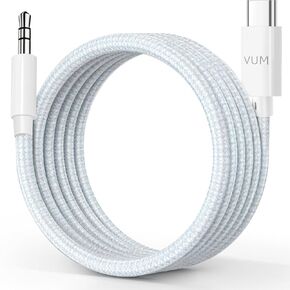 كابل صوت VUM Aux إلى USB C، ستيريو هاي فاي 32 بت/384 كيلو هرتز، نقاء 99.99% من النحاس الخالي من الأكسجين المطلي بالفضة USB-C ذكر إلى 3.5 مم سلك مساعد عالي الدقة للسيارة وسماعات الرأس ومكبرات الصوت (4 أقدام) in Kuwait