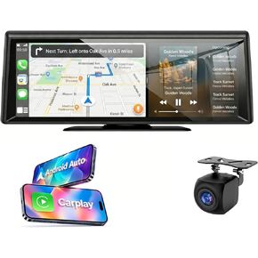 شاشة CarPlay لاسلكية 8.1 بوصة ستيريو سيارة محمول مع CarPlay iOS وAndroid Auto 2K Dash Cam 1080P كاميرا احتياطية بلوتوث التحكم الصوتي GPS متوافق مع معظم السيارات والشاحنات وسيارات الدفع الرباعي والشاحنات in Kuwait