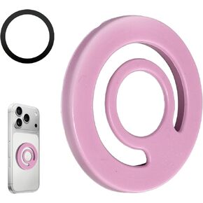 Ultra-Thin Double Side Magnetic Silicone Comfy Ring Grip Phone Holder with Enhanced Magnetic Ring for Phone Case,Compatible with All Smartphones Android, Samsung etc (Pink) in Kuwait