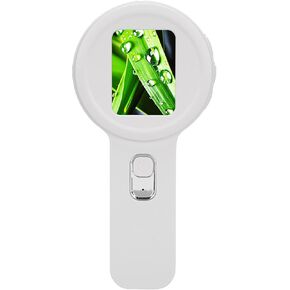 مجهر رقمي Diyeeni 200X مع ضوء LED مكبر رقمي محمول عدسة مكبرة محمولة مع شاشة 2 بوصة و16 مصباح LED لمراقبة الطبيعة لتقييم المجوهرات (أسود) in Kuwait