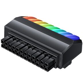 محول Oddtone ATX 24 دبوس 90 درجة ARGB، موصل إمداد الطاقة لمزامنة اللوحة الأم 5 فولت 3 دبابيس، زاوية قائمة من أنثى إلى ذكر إدارة الكابلات DIY لأجهزة الكمبيوتر المكتبية Mini-ITX SFF، هيكل محدود الارتفاع، أسود in Kuwait