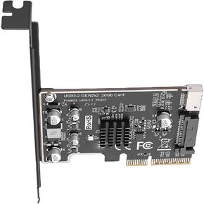 بطاقة توسيع PCIe إلى USB 3.2، محول اللوحة الأمامية TypeC بسرعة 20 جيجابت في الثانية، شريحة ASM3242، التوصيل والتشغيل لفتحات PCI Express X4 X8 X16 in Kuwait