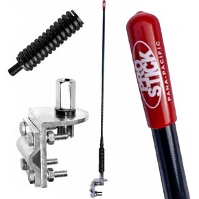 Prostick 2-Foot Fiberglass CB Antenna Kit – Black, 1000W Heavy Duty CB Radio Antenna with Mirror Mount, Black Stainless Steel Spring & Stud in Kuwait