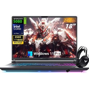 كمبيوتر محمول للألعاب ASUS 2025 ROG Strix G18، NVIDIA RTX 5080 16GB GDDR7، Intel Ultra 9 275HX24-Core، شاشة 18 بوصة 240 هرتز 3 مللي ثانية 2.5K، WiFi 7، 32 جيجابايت DDR5، 2 تيرابايت SSD، Win 11 Pro، مجموعة ملحقات in Kuwait