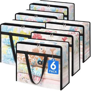 BlissTotes 4 Pack Clear Clothes Storage Bags, Moving Bags, Foldable Blanket Storage Under Bed Storage Containers with Sturdy Zipper and Handle for Clothing, Comforter, Bedding, Sheet (40L) in Kuwait