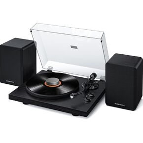 Qlearsoul SoulBox S1 Black Vinyl Record Player with Stereo Speakers & Silver Aluminum Record Weight Stabilizer in Saudi Arabia