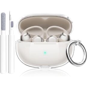 Aircawin for SHOKZ Open Dots One Case Clear,for SHOKZ Open Dots One Case Cover 2025,Shockproof Soft TPU for SHOKZ Wireless Earbuds Earphone Accessories with Carabiner&Cleaning Pen-Clear in Kuwait