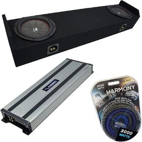 حزمة Harmony Audio Kicker متوافقة مع 2006-2014 Honda Ridgeline 43CWR102 10 بوصة 400 واط 2 أوم مضخم صوت مع HA-A1500.1 3000 واط Sub Amp وHON2X10-RDLINE ثنائي 10 بوصة in Kuwait