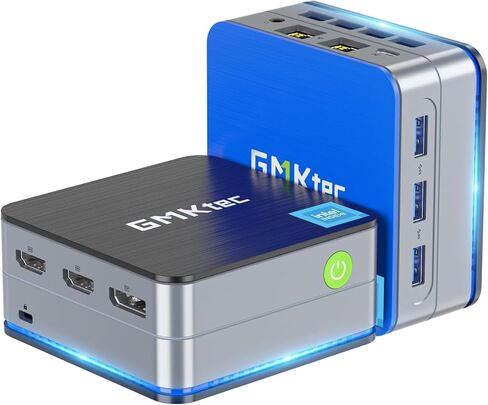 كمبيوتر مكتبي صغير من GMKtec معالج Intel N100 (Turbo 3.4 جيجا هرتز) 12 جيجا DDR5 512 جيجا SSD ثنائي الشبكة المحلية، كمبيوتر صغير، شاشة ثلاثية 4K، WiFi6، BT5.2، موفر للطاقة in Kuwait