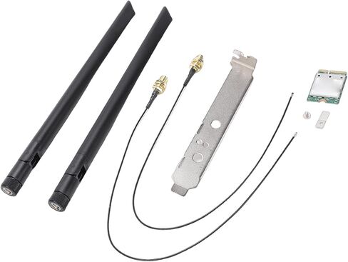 بطاقة WiFi 7 اللاسلكية QCNCM865 Tri Band 5.8Gbps M.2 NGFF محول الشبكة 320MHz 4K QAM، مع طقم حامل هوائي خارجي، لـ 11 جهاز كمبيوتر سطح المكتب in Kuwait