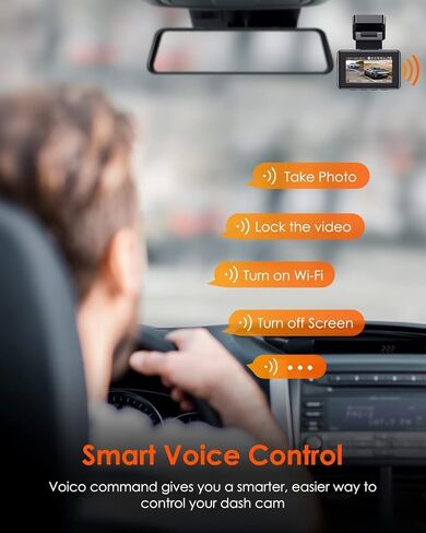 كاميرا Vantrue E2 Pro Dash Cam الأمامية والخلفية، كاميرا خلفية مطورة 2.5K، كاميرا داش 4K+2.5K للسيارات، التحكم الصوتي، WiFi، GPS، الرؤية الليلية، وضع انتظار السيارات 24 ساعة، تسجيل حلقة، 2.45 بوصة IPS، دعم 1 تيرابايت in Kuwait