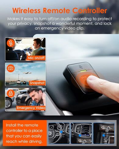 كاميرا Vantrue E2 Pro Dash Cam الأمامية والخلفية، كاميرا خلفية مطورة 2.5K، كاميرا داش 4K+2.5K للسيارات، التحكم الصوتي، WiFi، GPS، الرؤية الليلية، وضع انتظار السيارات 24 ساعة، تسجيل حلقة، 2.45 بوصة IPS، دعم 1 تيرابايت in Kuwait