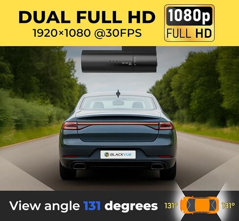 كاميرا قياس BlackVue DR590X-2CH Plus سعة 32 جيجابايت - كاميرا قياس FHD أمامية وخلفية، STARVIS، كابل سلكي مجاني وبطاقة SD، واي فاي مدمج، دعم وضع ركن السيارة، كاميرا تحكم في التطبيق in Kuwait