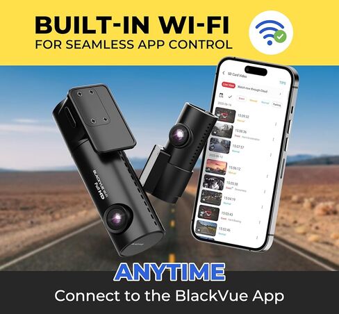 كاميرا قياس BlackVue DR590X-2CH Plus سعة 32 جيجابايت - كاميرا قياس FHD أمامية وخلفية، STARVIS، كابل سلكي مجاني وبطاقة SD، واي فاي مدمج، دعم وضع ركن السيارة، كاميرا تحكم في التطبيق in Kuwait