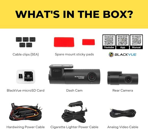 كاميرا قياس BlackVue DR590X-2CH Plus سعة 32 جيجابايت - كاميرا قياس FHD أمامية وخلفية، STARVIS، كابل سلكي مجاني وبطاقة SD، واي فاي مدمج، دعم وضع ركن السيارة، كاميرا تحكم في التطبيق in Kuwait
