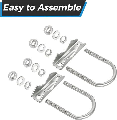 2 PCS Antenna Mount Clamp U-Bolt, Antenna Mast Clamp U Bolts with V Jaw Block, U Bolt Pipe Clamp Assembly, Mounting Hardware for Outside Home Antenna(Secure an Antenna mast of up to 1 5/8" Diameter) in Kuwait