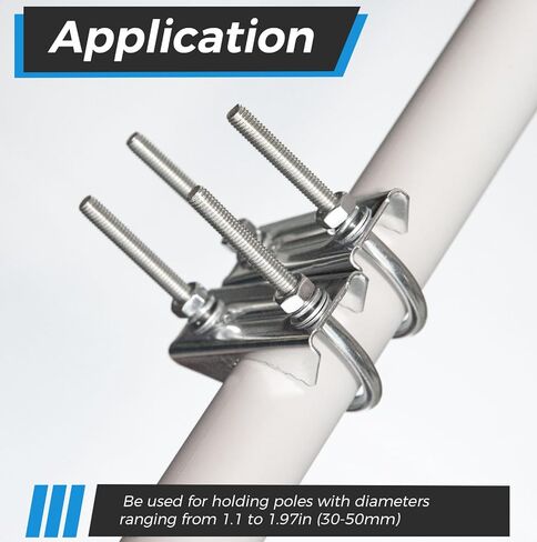 2 PCS Antenna Mount Clamp U-Bolt, Antenna Mast Clamp U Bolts with V Jaw Block, U Bolt Pipe Clamp Assembly, Mounting Hardware for Outside Home Antenna(Secure an Antenna mast of up to 1 5/8" Diameter) in Kuwait