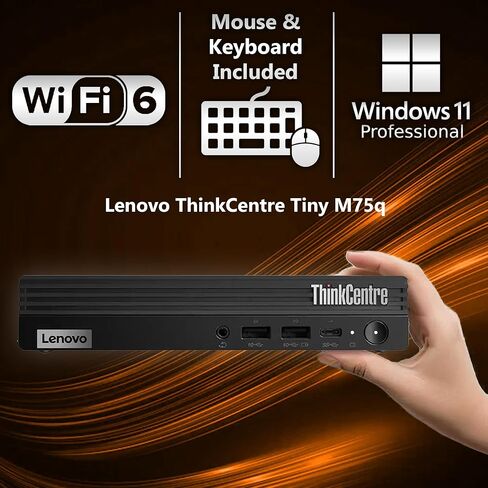 Oemgenuine Lenovo ThinkCentre Tiny M75q Gen 5 AMD Ryzen 7 Pro 8700GE, Customized Computer, 16GB / 32GB / 64GB RAM, 256GB / 512GB / 1TB SSD, WiFi 6, DP Port, Win 11 Pro, AI Business Desktop, 3 Yr Wty in Kuwait