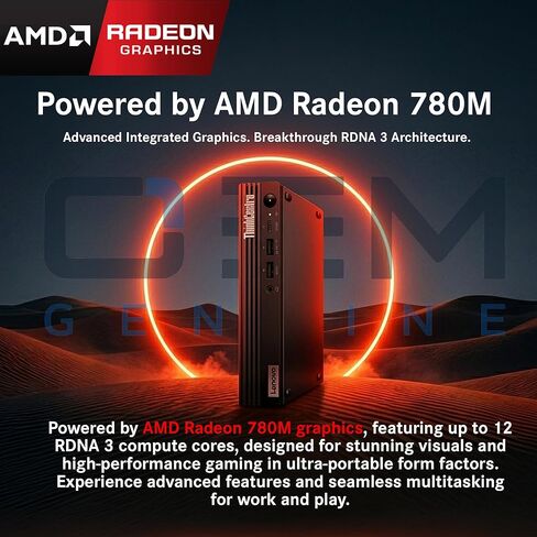 Oemgenuine Lenovo ThinkCentre Tiny M75q Gen 5 AMD Ryzen 7 Pro 8700GE, Customized Computer, 16GB / 32GB / 64GB RAM, 256GB / 512GB / 1TB SSD, WiFi 6, DP Port, Win 11 Pro, AI Business Desktop, 3 Yr Wty in Kuwait