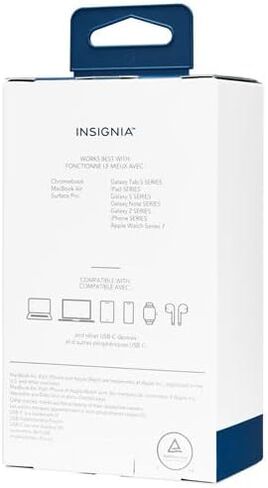 Insignia 45W USB-C Wall Accessory with Cable – Compact USB-C Support for Phones, Video Game Consoles, Tablets & Laptops in Kuwait