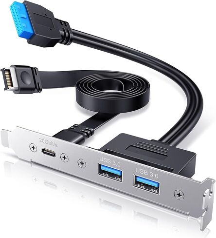 محول اللوحة الخلفية ineo USB 3.2 Gen 2x2 Type-C مع دعامة PCIe، ومنافذ USB-C بسرعة 20 جيجابت في الثانية ومنفذ USB A 3.0 مزدوج، وكابل تمديد رأس اللوحة الأم مع موصلات من النوع E و20 دبوسًا و19 دبوسًا in Kuwait