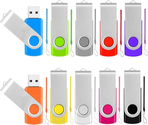 Flash Drive Case USB Storage Case with 4GB Thumb Drives 10 Pack, Portable Travel Electronics Bag USB Memory Stick Holder Computer Accessories Small Carrying Case with 12 Flash Drive Labels in Kuwait