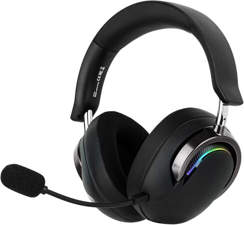 MechLands AULA A700 Wireless Gaming Headset with 7.1 Surround Sound, 50mm Driver, 2.4GHz/BT/Wired, Gaming Headphone with Noise Canceling Mic, RGB Light, 40H Battery, for PS4/PS5/PC/Switch (Black Grey) in Kuwait