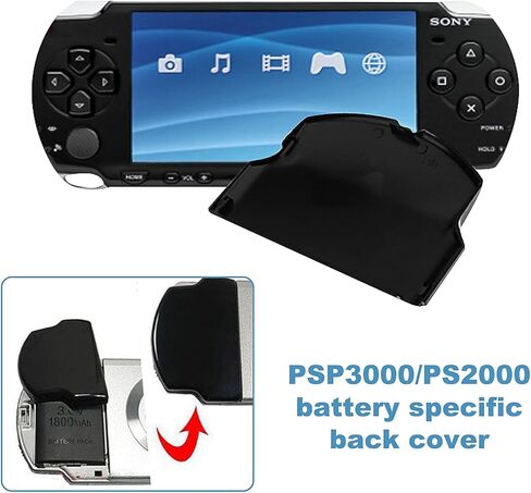 قطعتان من الغطاء الخلفي للبطارية البديلة لجهاز PSP2000 2001 3000 3001 غطاء حماية (2 أسود) in Kuwait