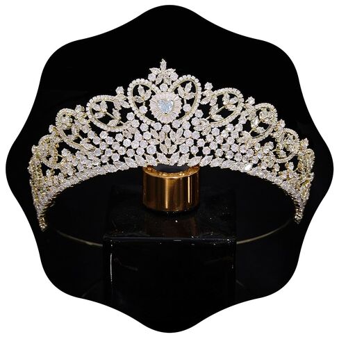 Jorsnovs Wedding Crowns for Bride Cubic Zirconia Tiaras Bridal Diamond Headpieces Corona De Novia Quinceanera Zircon Headband in Saudi Arabia