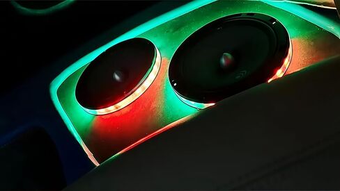 2 قطعة من أضواء حلقة مكبر الصوت المحورية مقاس 12 بوصة - RGB ولون ثابت لمطاردة لون الأحلام LED المتدفق، جهاز تحكم عن بعد يعمل بالبلوتوث لسيارة شاحنة قارب Slingshot Rykers Spyders in Kuwait