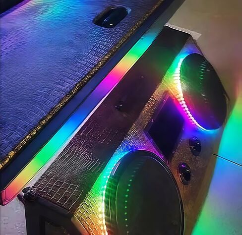 2 قطعة من أضواء حلقة مكبر الصوت المحورية مقاس 12 بوصة - RGB ولون ثابت لمطاردة لون الأحلام LED المتدفق، جهاز تحكم عن بعد يعمل بالبلوتوث لسيارة شاحنة قارب Slingshot Rykers Spyders in Kuwait