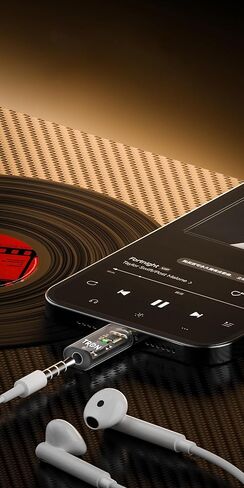 محول صوت TRON L إلى 3.5 مم، LED أخضر، مخرج 40 مللي واط، صوت عالي الدقة 16 بت/48 كيلو هرتز، تشغيل الموسيقى/الفيديو مع تحكم مدمج، TR86 in Kuwait