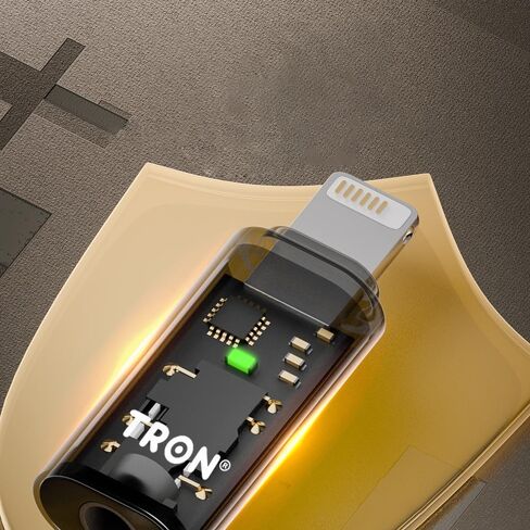 محول صوت TRON L إلى 3.5 مم، LED أخضر، مخرج 40 مللي واط، صوت عالي الدقة 16 بت/48 كيلو هرتز، تشغيل الموسيقى/الفيديو مع تحكم مدمج، TR86 in Kuwait