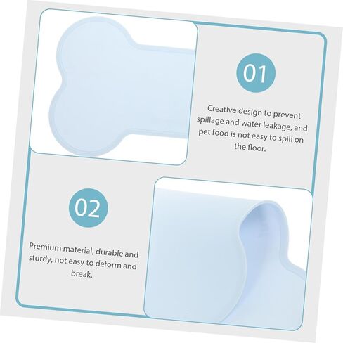 POPETPOP Pet Bowl Mat Silicone Dog Food Mat Silicone Pet Dog Cat Feeding Mat - Bone Shaped Table Mat Bowl Placemat for Dogs and Cats -Slip Feeding Mat Pad Water Bowl Mat Dog Bowls Mat in Saudi Arabia