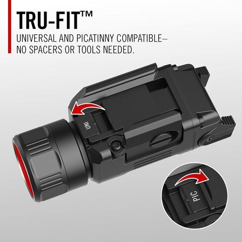 Coast PTX65R Two Beam 1000 Lumen USB-C Rechargeable LED Tactical Weapon Light with Tool-Free Universal/Picatinny Mounting System, and Spot & Flood Beams - IP54 Rating in Kuwait