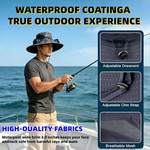 Hat with Solar Fan Panel Powered for Men Women Wide Brim UPF 50+ UV Protect USB Charging Breathable for Fishing Beach Outdoor Cap Camouflage in Kuwait