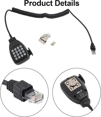 ميكروفون MC-59 لـ Kenwood لـ TM-271A لـ TM-281A لـ TM-471A لـ TM-D710A لـ TM-V71A، ميكروفون راديو هام مانع للضوضاء مع DTMF، قبضة 45 درجة، أزرار جانبية قابلة للبرمجة، لموصل RJ-45 in Kuwait