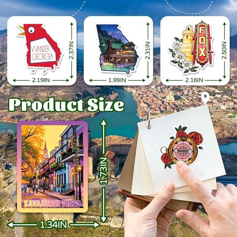 YTSQLER 200 PCS Georgia State Stickers, Georgia Travel Souvenirs Stickers for Laptop Water Bottle Party Supplies Journal, Waterproof Travel Decals for Women Men Adults in Kuwait