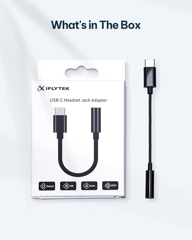 محول مقبس الصوت iflytek USB-C إلى 3.5 مم، مسجل صوت غير متصل مصمم مع التشغيل، صوت بخمس لغات إلى نص مع النسخ بالذكاء الاصطناعي، جهاز تسجيل للاجتماعات والمقابلات والتعلم in Kuwait
