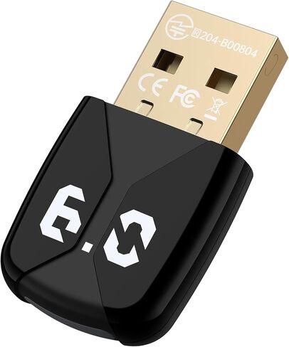 محول بلوتوث USB للكمبيوتر الشخصي، التوصيل والتشغيل EDR&BLE محول بلوتوث 6.0 جهاز استقبال دونجل أزرق للكمبيوتر والكمبيوتر المحمول وسطح المكتب ولوحة المفاتيح والماوس وسماعات الرأس ومكبرات الصوت والطابعة ودعم Windows 11/10/8.1/7 in Kuwait